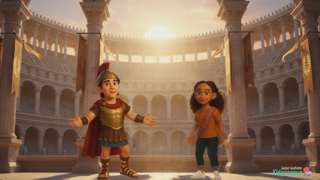 introducing and welcome video by junior gladiator animated characters